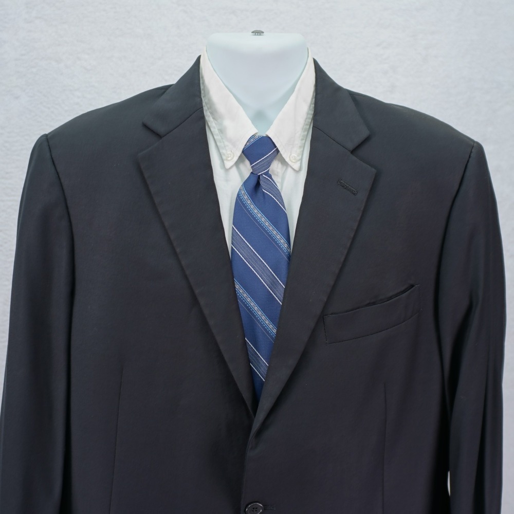 Hart Schaffner Marx Black Wool 2 Button Blazer 44L USA
